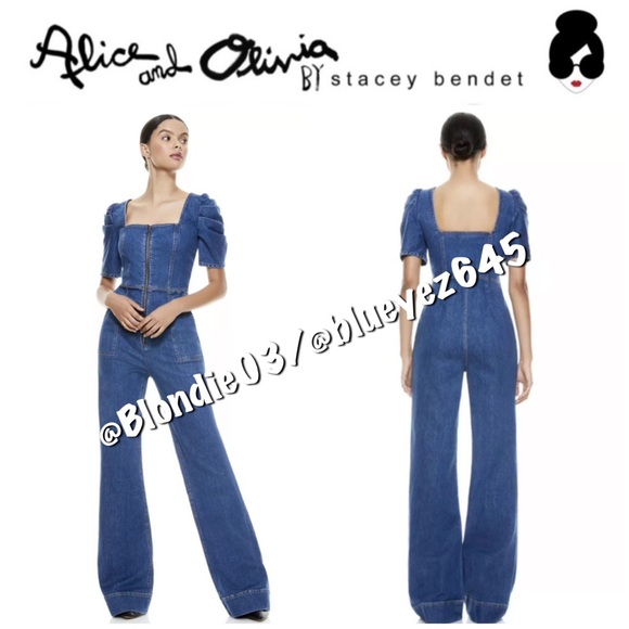 Alice + Olivia Pants & Jumpsuits Alice Olivia Kennedy Puff Sleeve